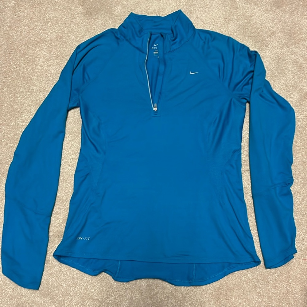 Nike Dry Fit Quarter Zip Peach Top Blue